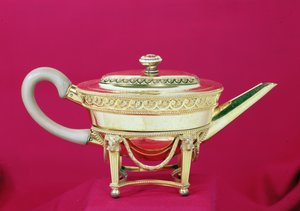 ティーポットとFobelbergとGilbertによるスタンド、1784年（小包金）